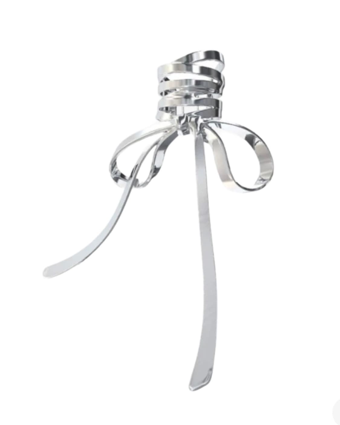 Yvmin 위민 메탈 보우 헤어 클립 실버   상품이미지2