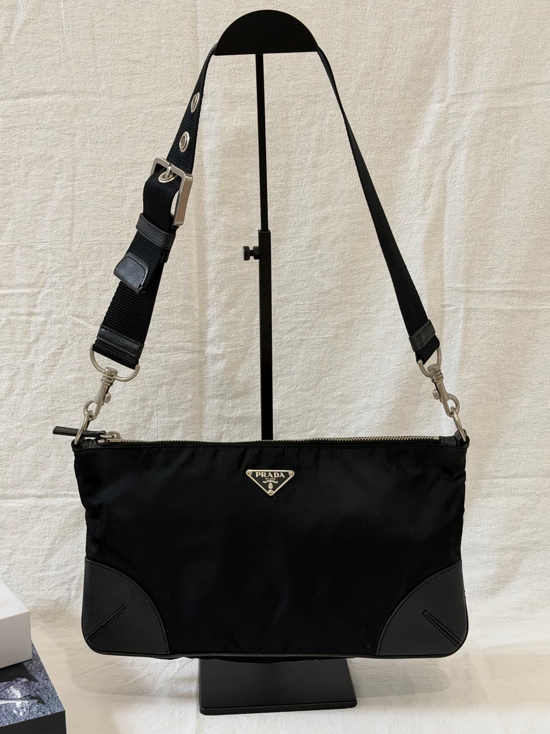 정품 프라다 블랙 포코노 나일론 숄더백 핸드백 상품이미지2