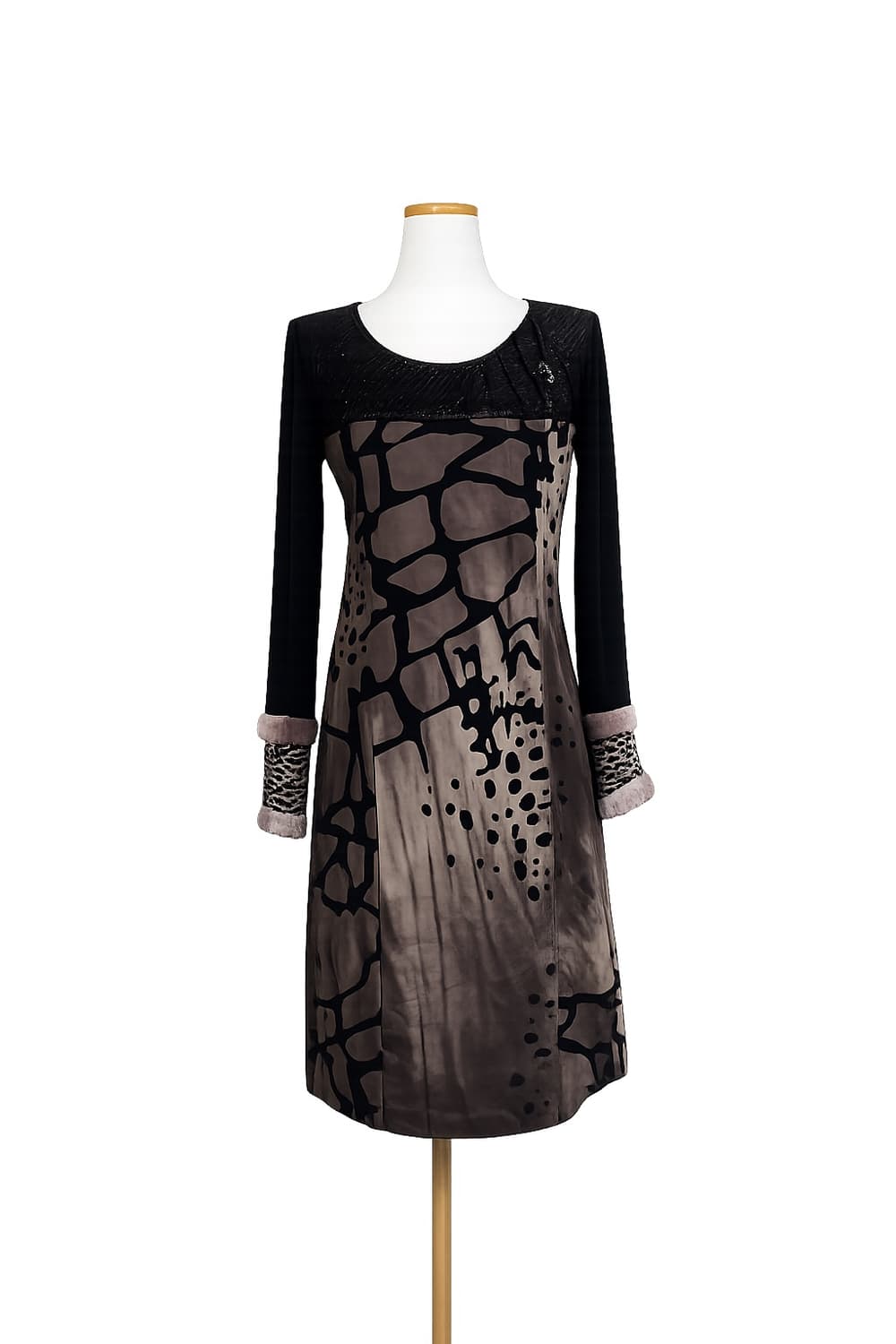 y2k 퍼 커프스 패턴 원피스 상품이미지1