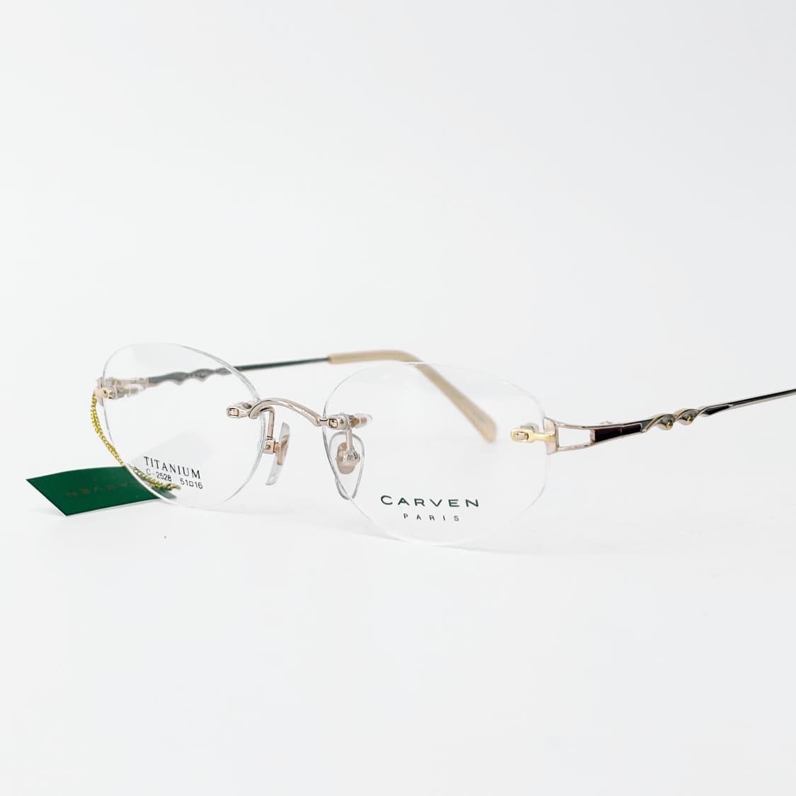 키지클럽 CARVEN 골드 트위스트 무테 데드스탁 빈티지안경 상품이미지1