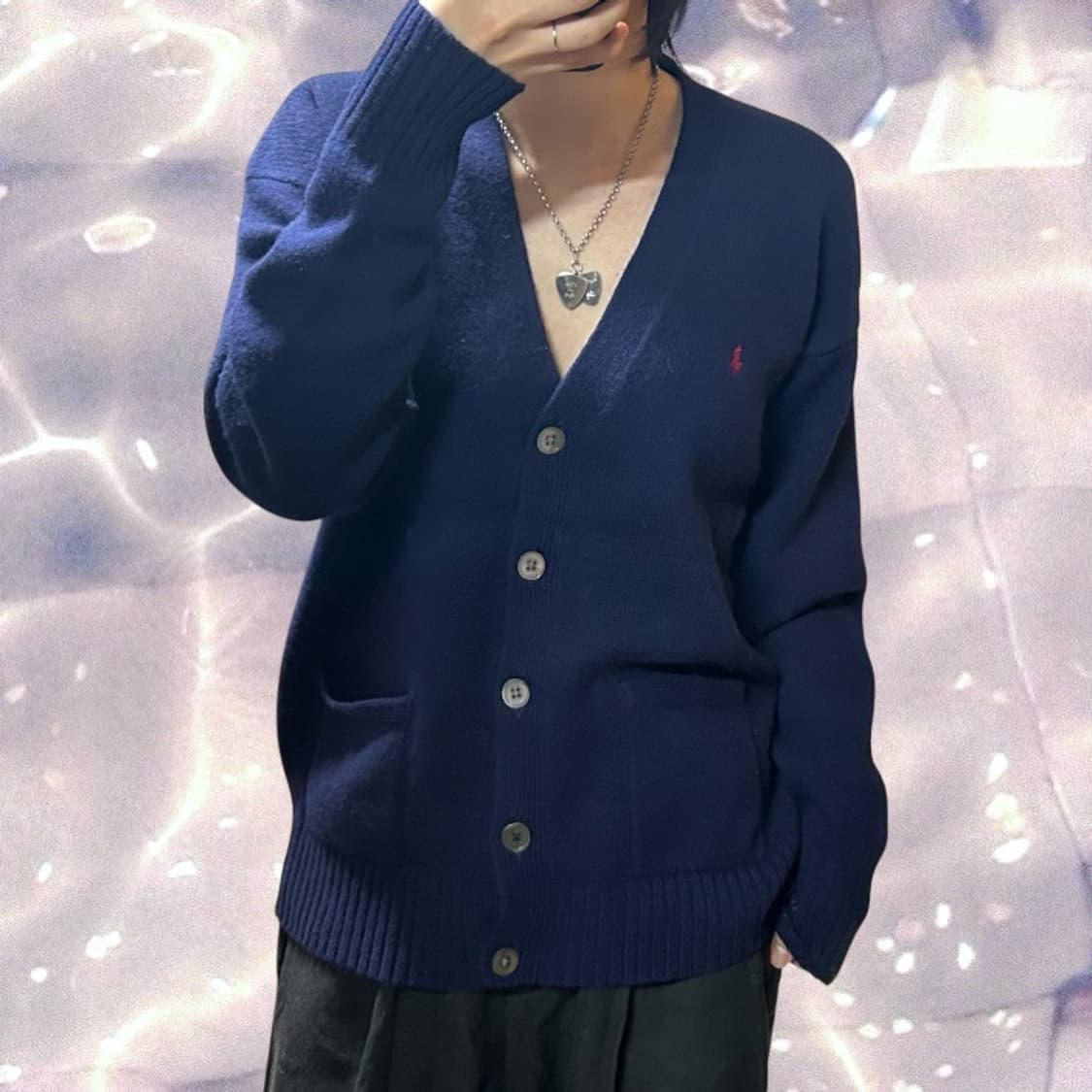 폴로 랄프로렌 오버핏 포켓 울 니트 가디건 네이비 95 M  상품이미지1
