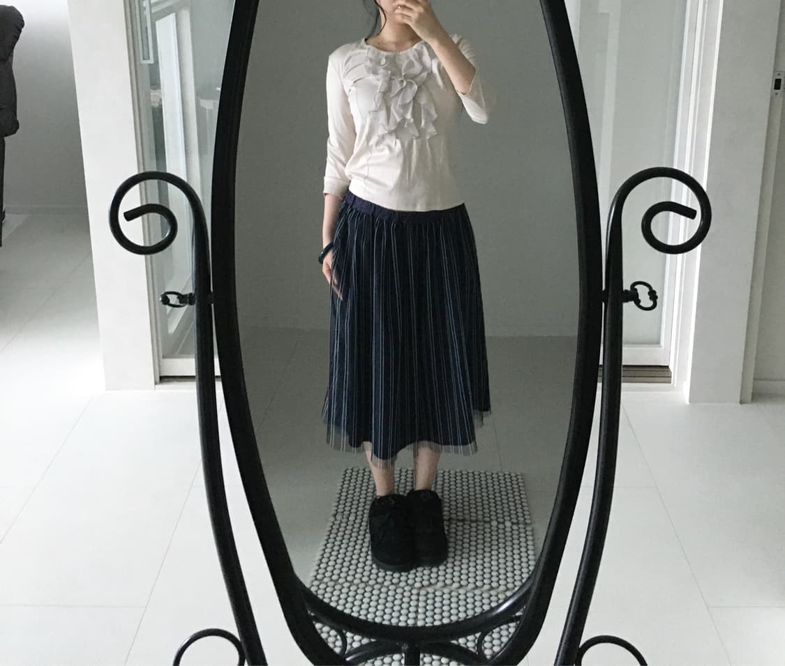 navy stripe tulle skirt 상품이미지1