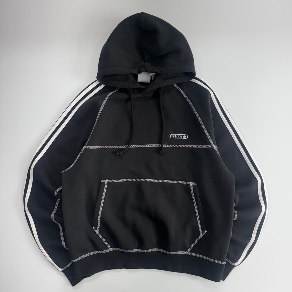 Adidas 아디다스 스몰로고 블랙 트랙탑 후드티 상품이미지3