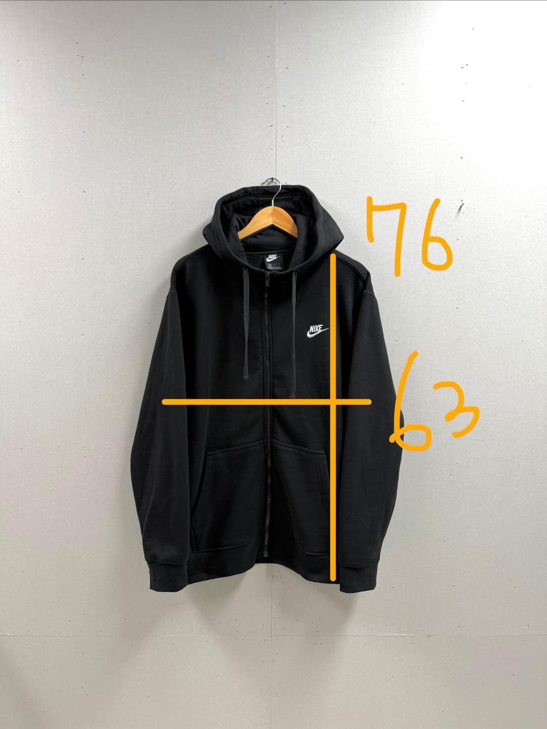 남성 XXL 110 /  나이키 후드집업 블랙 상품이미지2