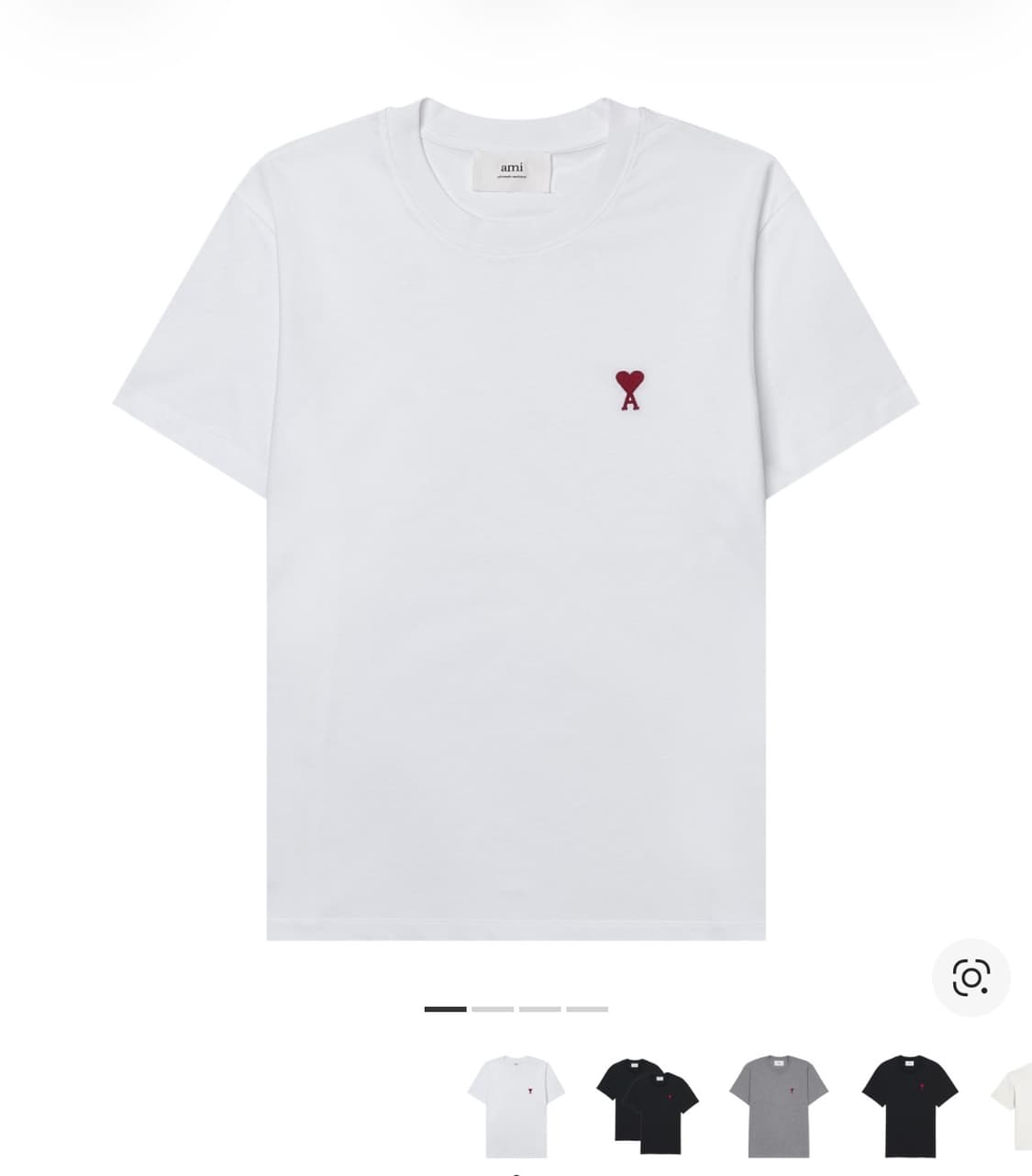 아미 스몰 하트 로고 박시핏 반팔 화이트 XL 상품이미지1