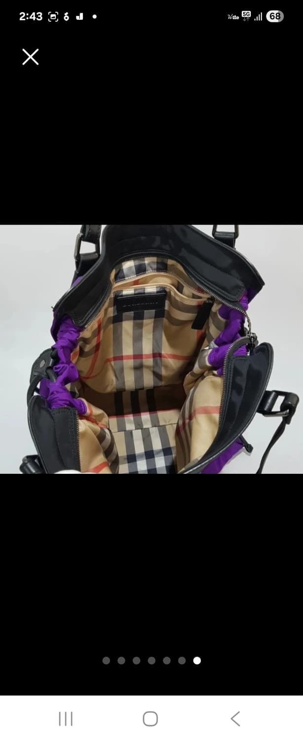 (정품)애눌×버버리 퍼플 토트백 상품이미지9