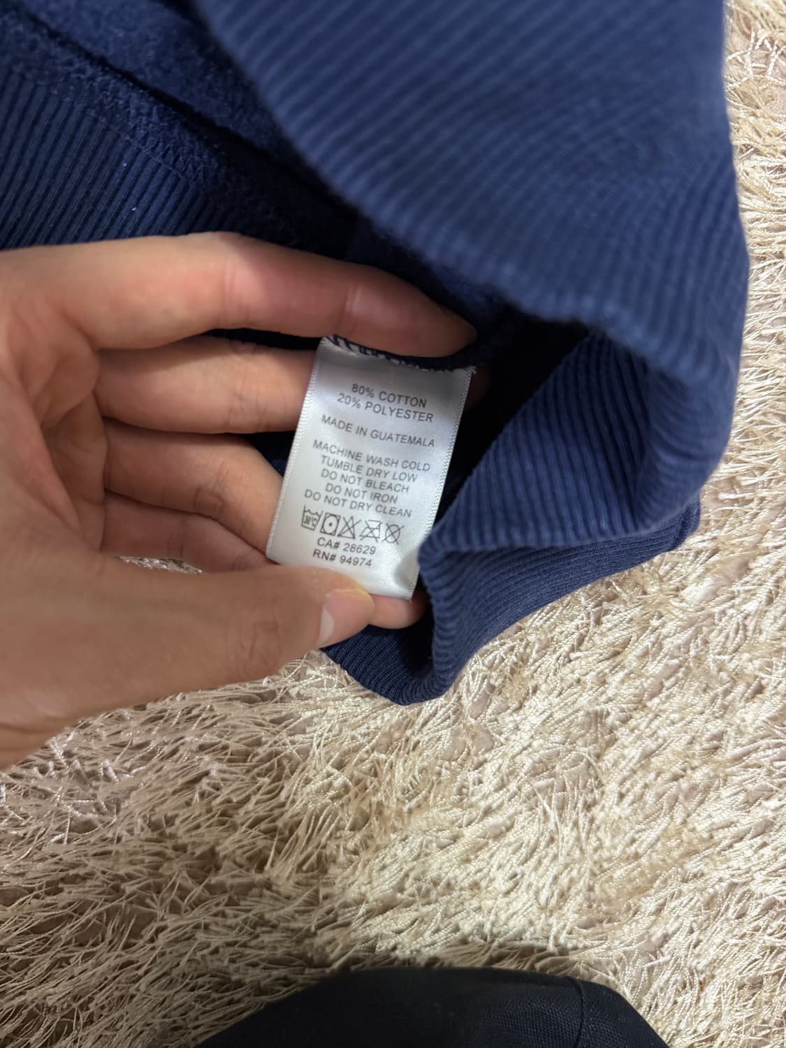 스투시 네이비 다이스 후드 L 상품이미지5