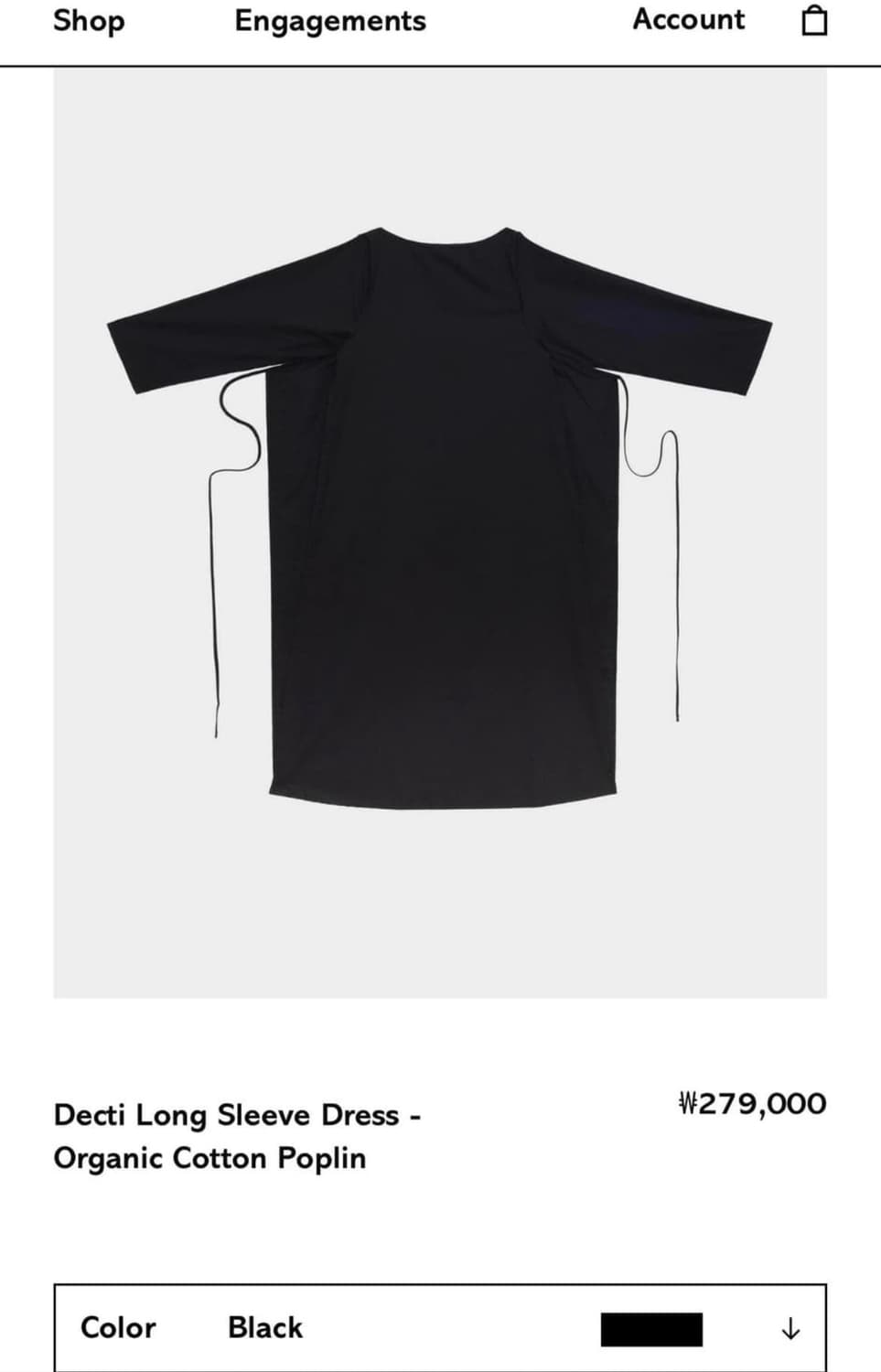 (XS,S,M) 베이스레인지 Decti 롱슬리브 드레스 블랙 상품이미지6