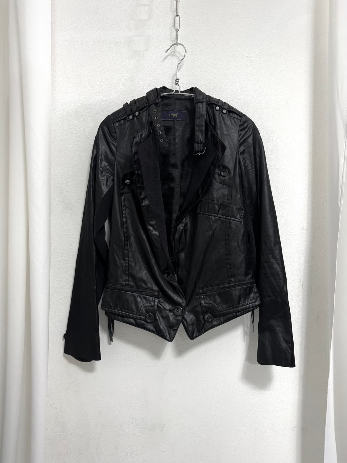Black Open-Collar Jacket 상품이미지1
