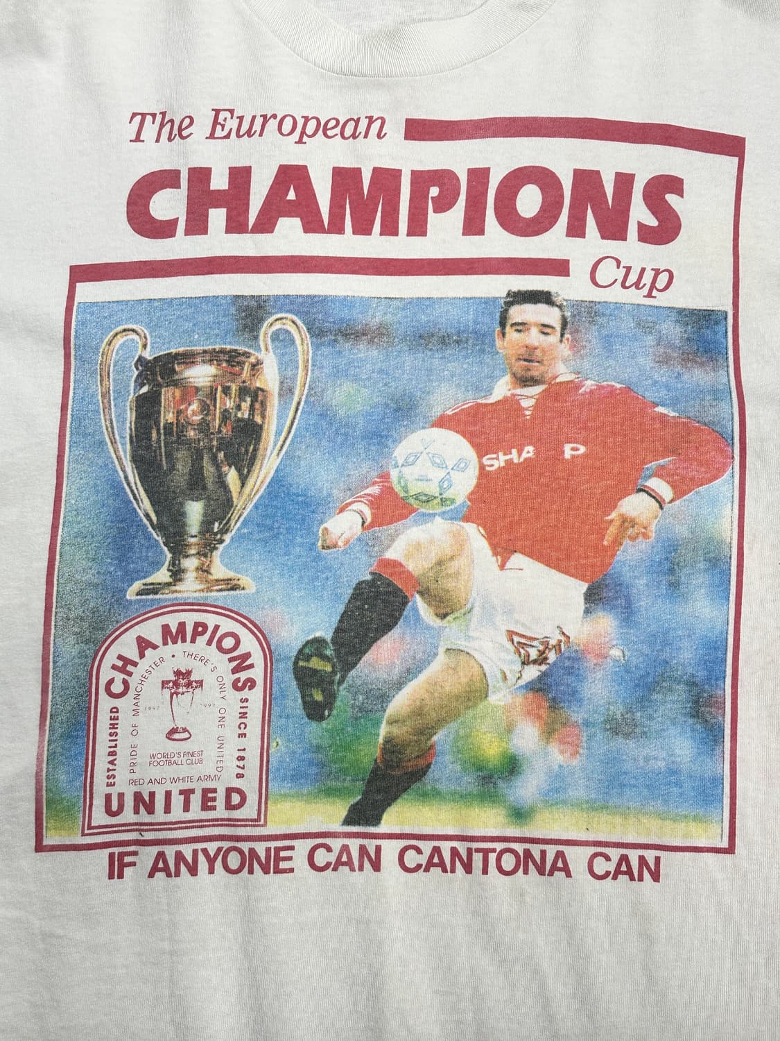 1993' Eric Cantona 슬로건 티셔츠 XL 상품이미지3