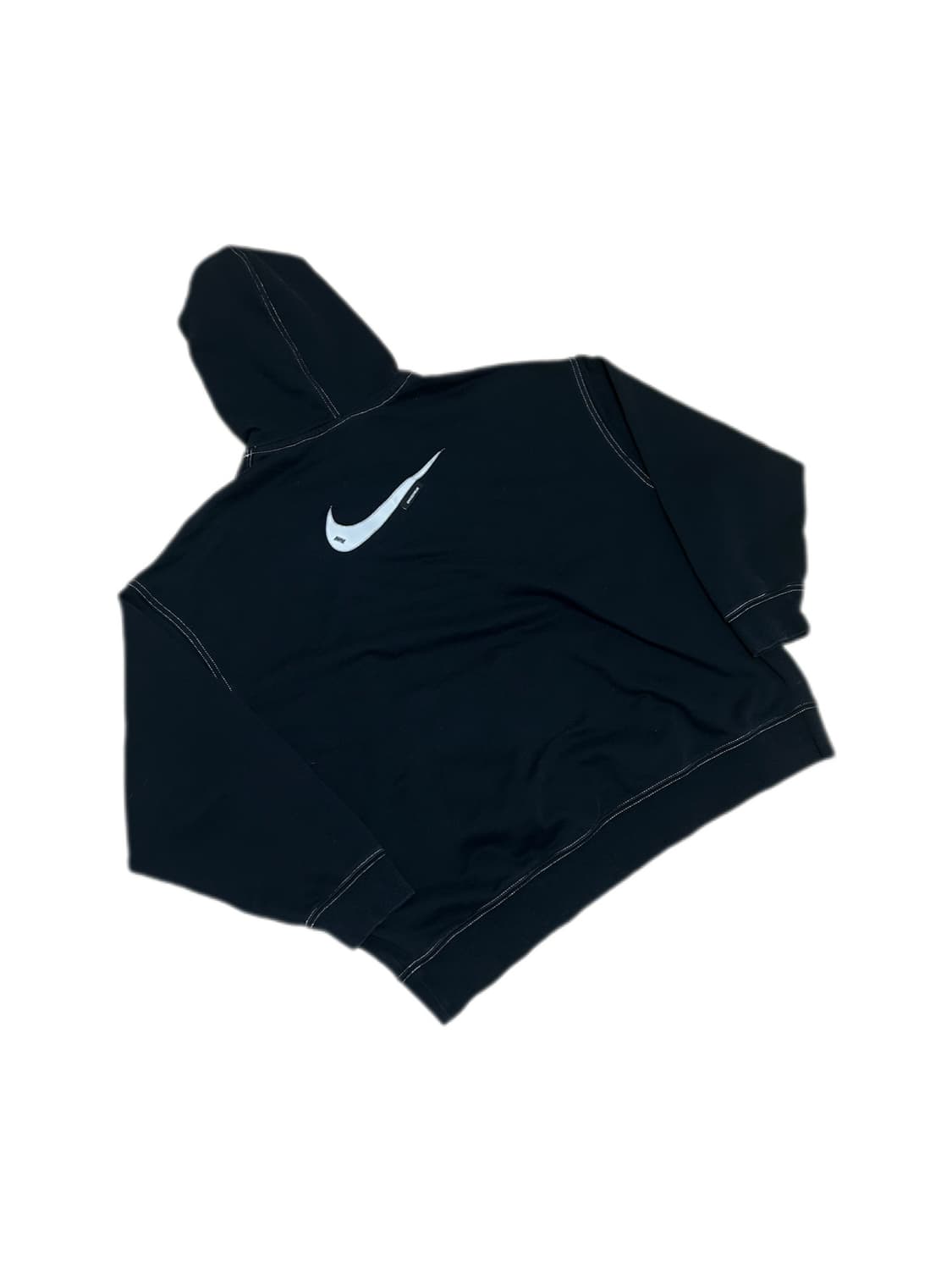 나이키 레트로 스티치 스우시 블랙 후드티 상품이미지3