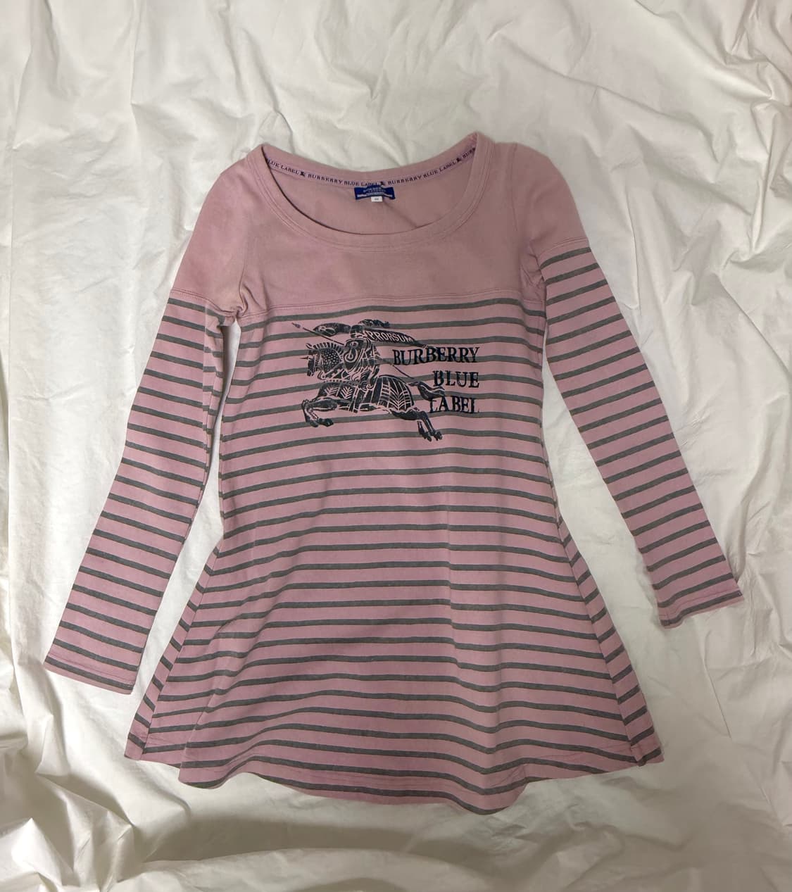 버버리 블루라벨 스트라이프 핑크 원피스 롱슬리브 상품이미지1