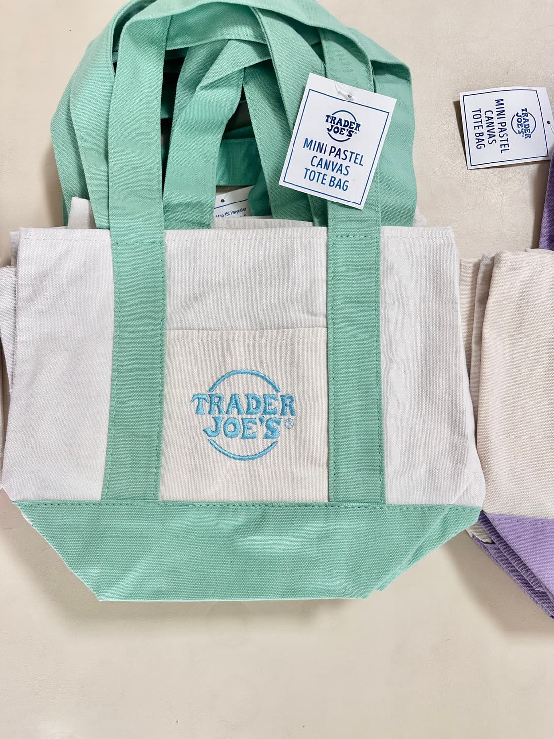 트레이더조 신상 파스텔 미니 에코백(새상품) 상품이미지3