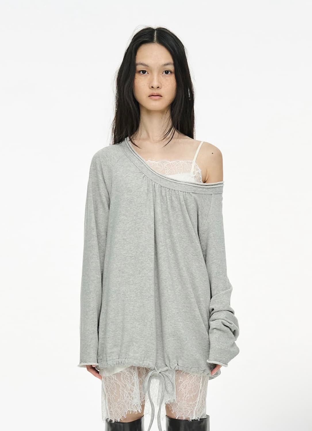 cerric round hem string top 상품이미지1