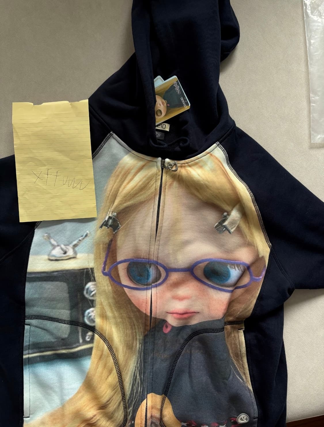 (W) 코이세이오 x 브라이스 그래픽 집업 후드 네이비 상품이미지2