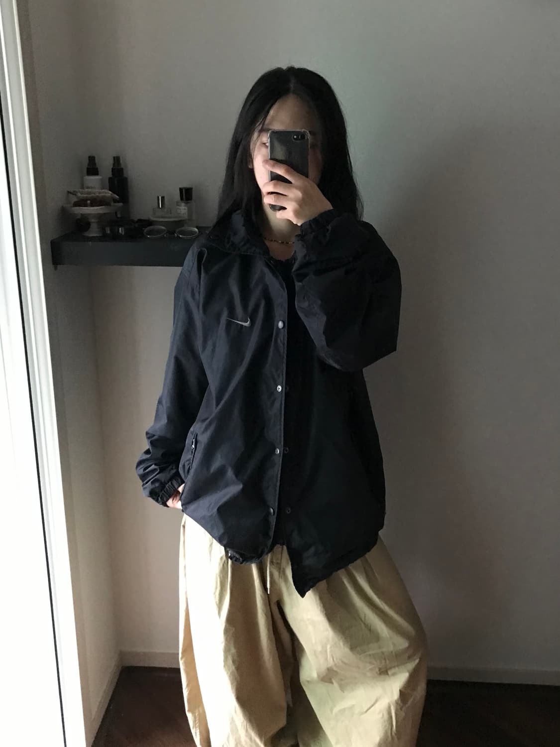 나이키 스우시 올드스쿨 블랙 바람막이 상품이미지2