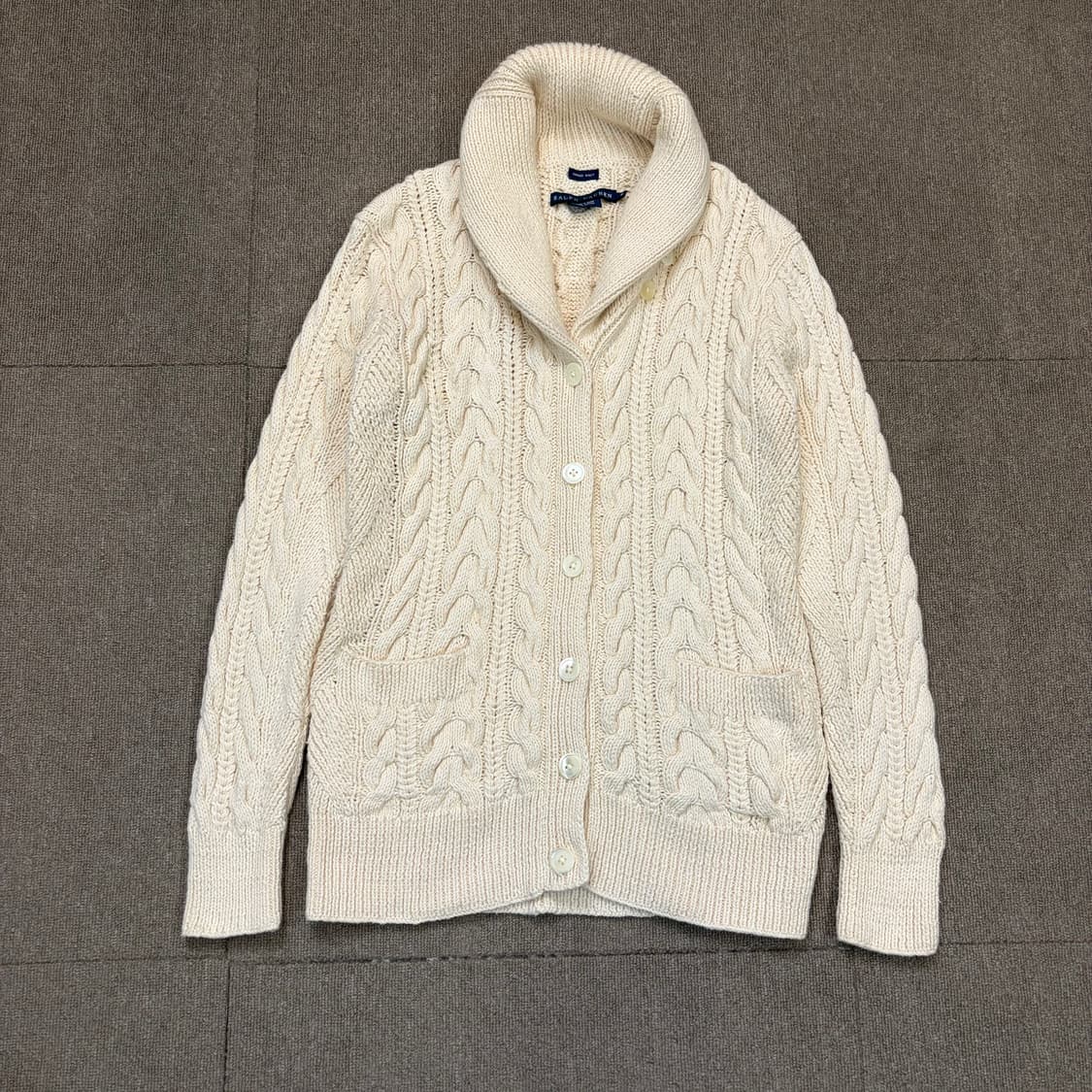 polo 랄프로렌 폴로 핸드니트 숄카라 케이블 코튼니트 가디건  상품이미지1