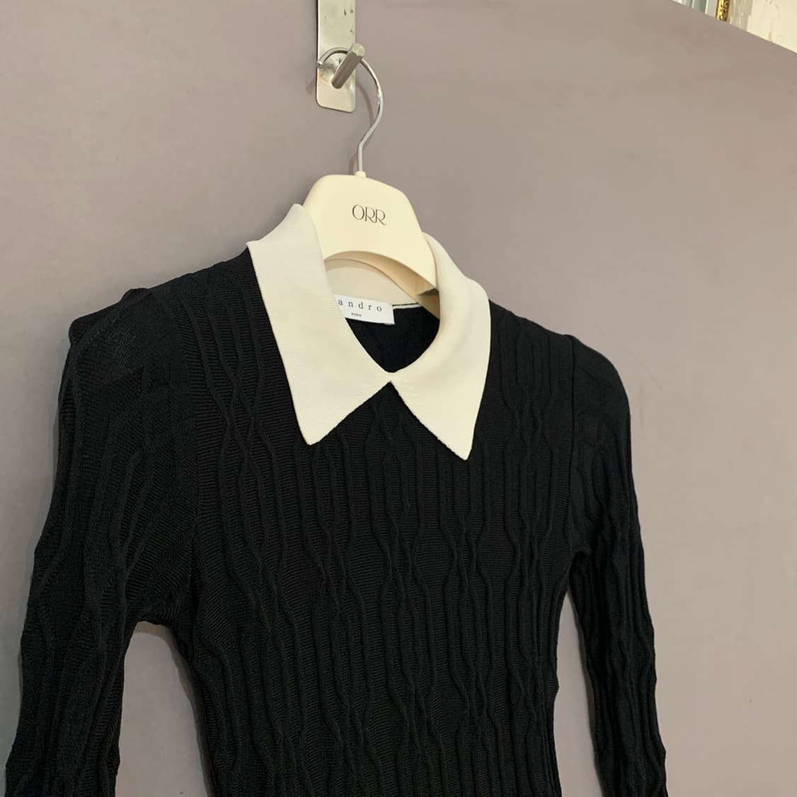 1 SANDRO 산드로 꽈배기 케이블 A라인 니트 원피스 상품이미지4