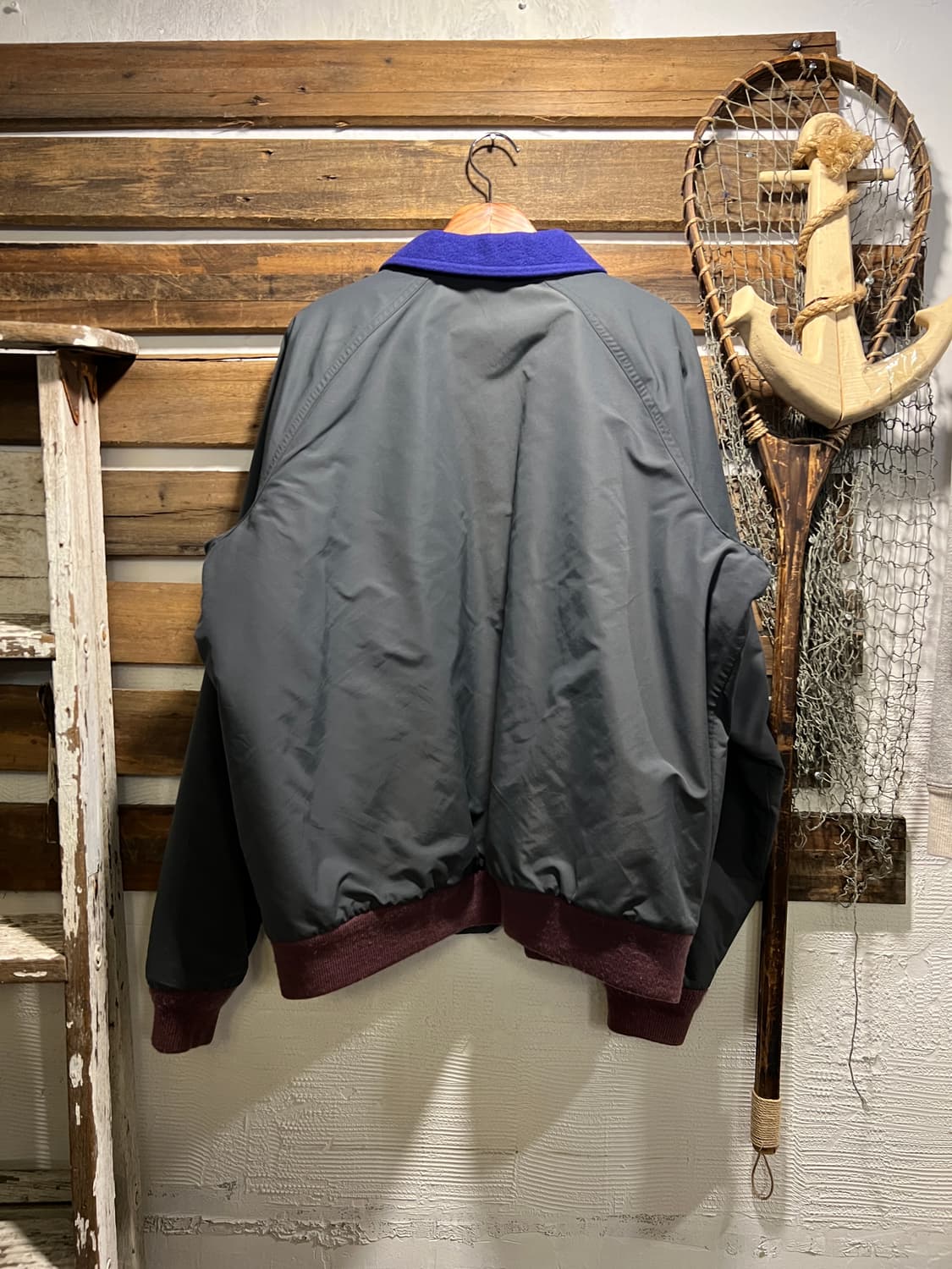 [XL]90's 엘엘빈 USA 차콜그레이 플리스 웜업 자켓 상품이미지8