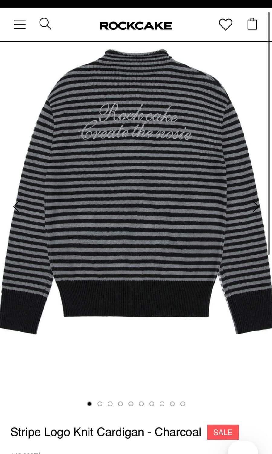 락케이크 스트라이프 가디건 차콜 s 상품이미지1