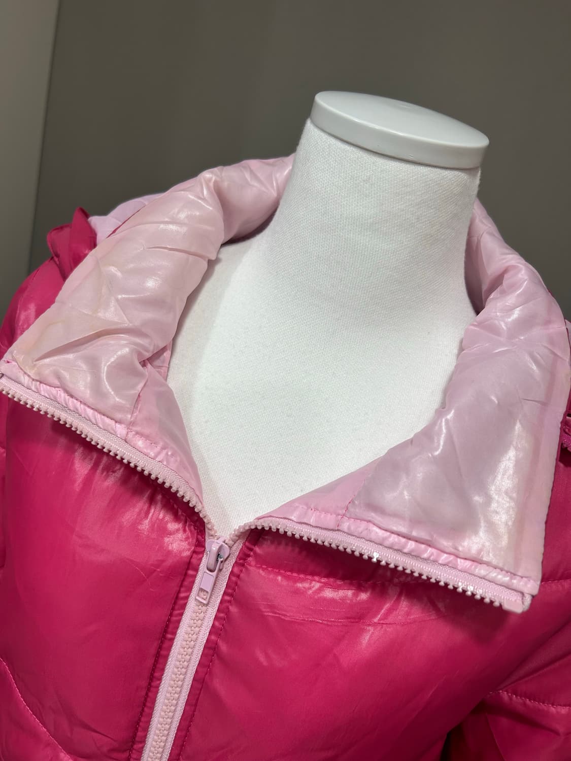 일본수입빈티지 갸루 체리쥬빌레 핑크 패딩 유광 상품이미지4