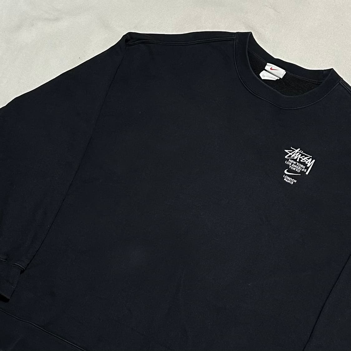 XXL 스투시 X 나이키 NRG 크루넥 블랙 맨투맨 상품이미지1