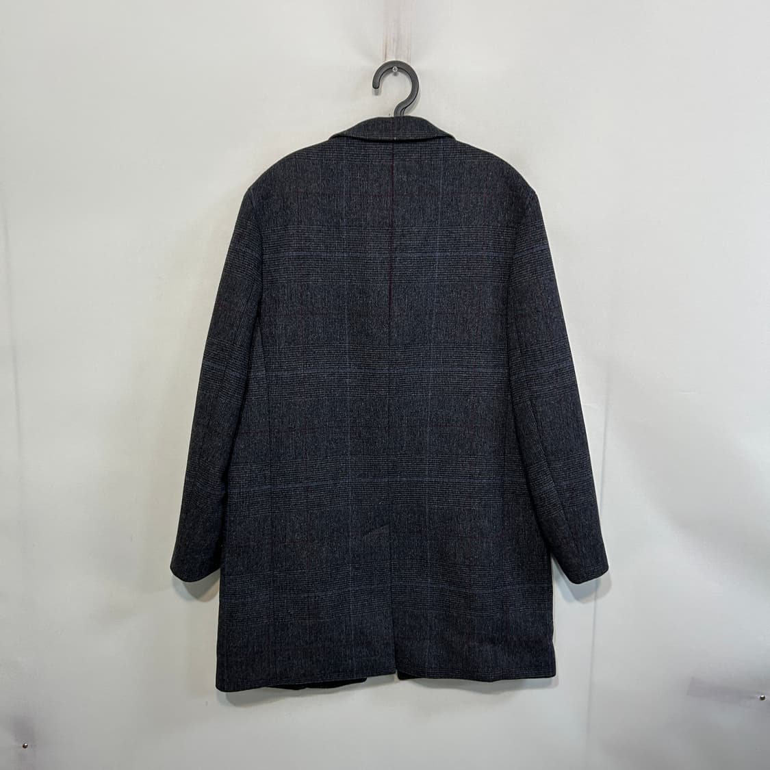 타미힐피거 남성 그레이 체크 코트 M 100 상태 최상 상품이미지3