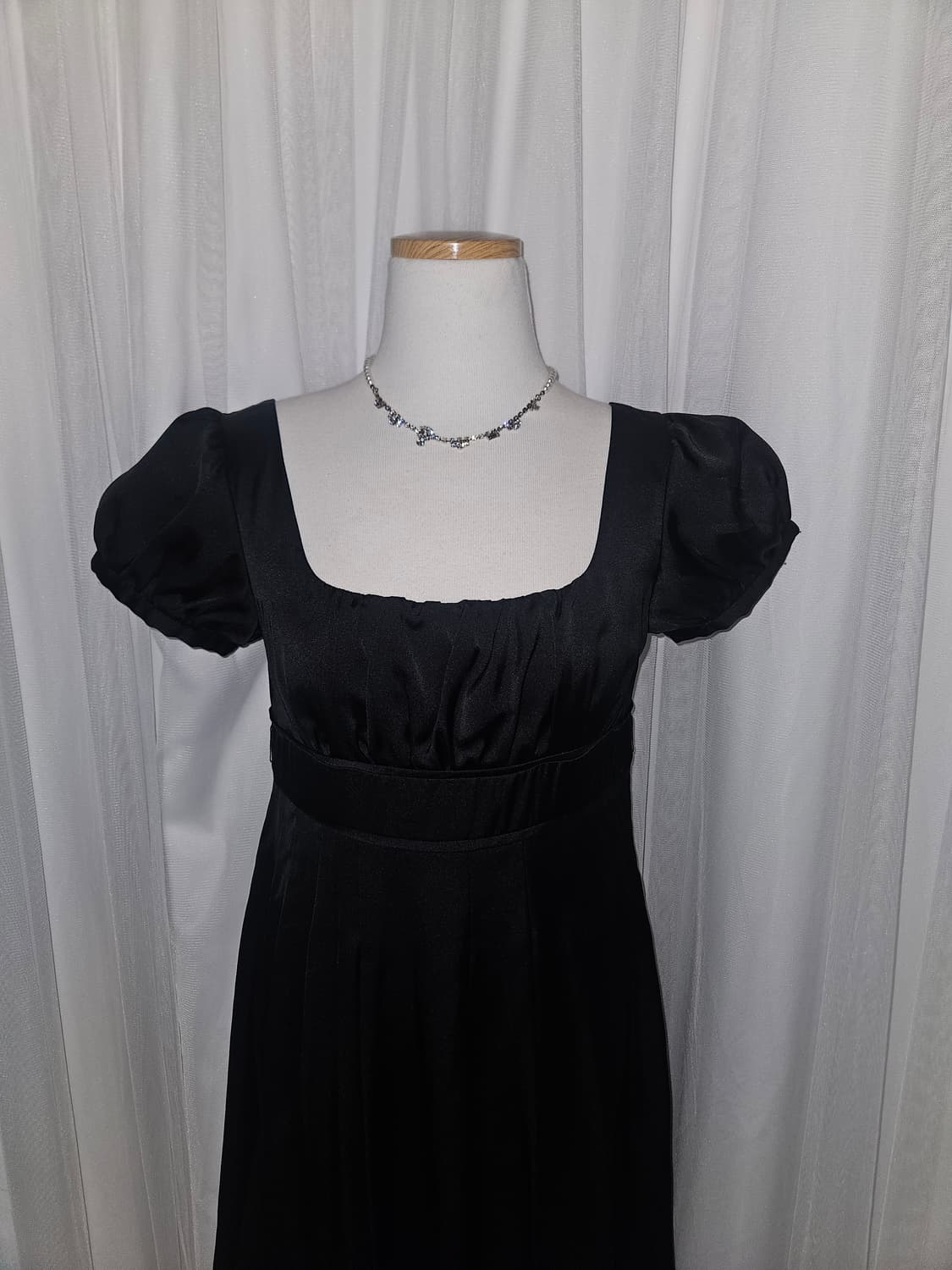 laisse passe 공겜여주 블랙 실크 히메 드레스 상품이미지3