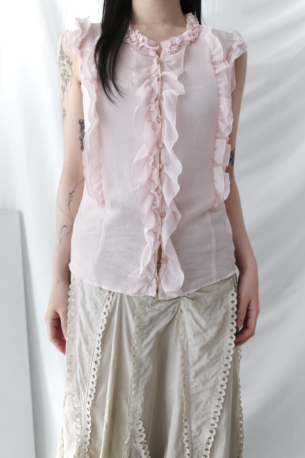 frill sleeveless blouse 상품이미지4