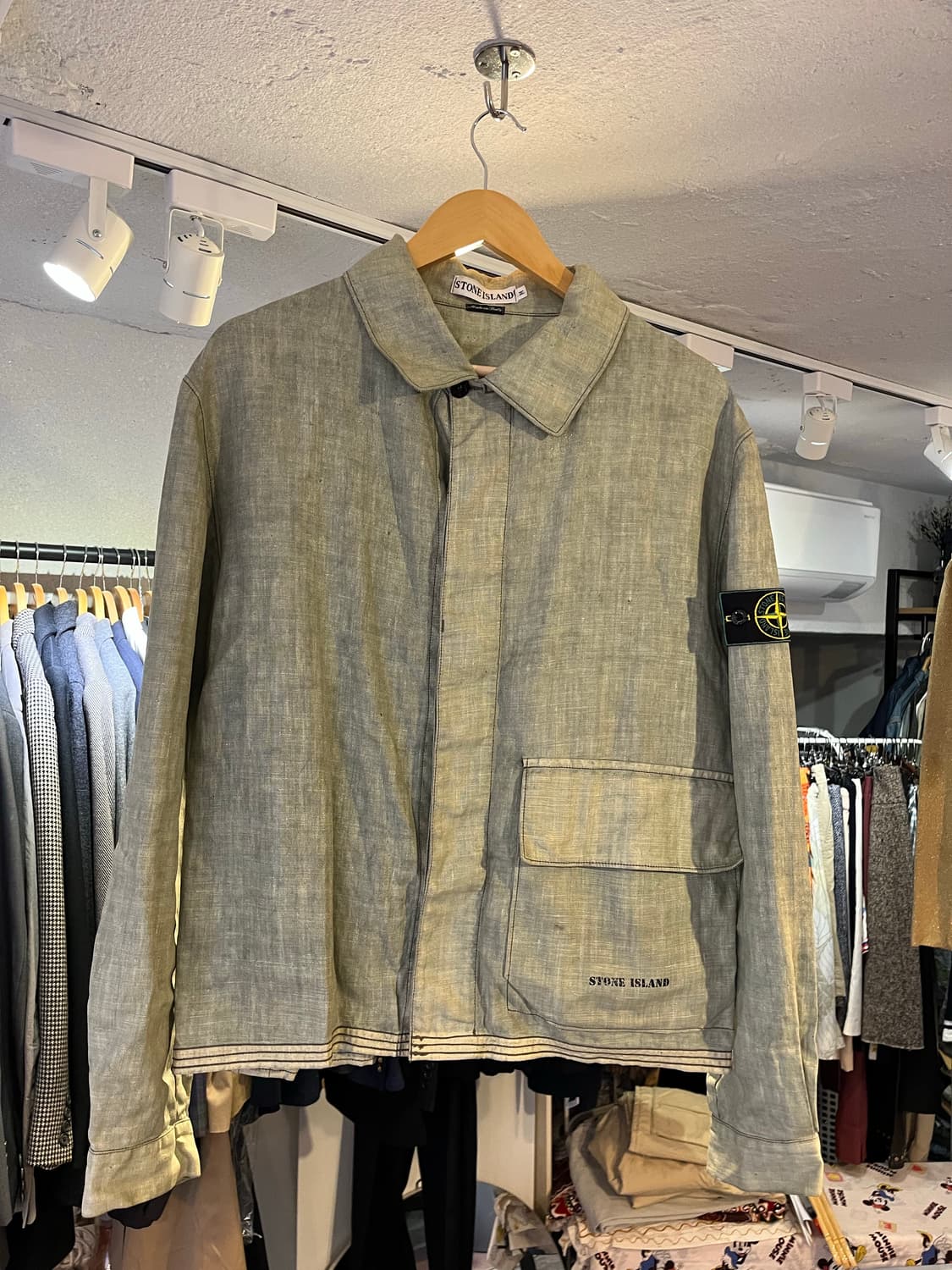 스톤 아일랜드 린넨 코튼 혼방 가먼트 다잉 자켓(이탈리아제) 상품이미지2