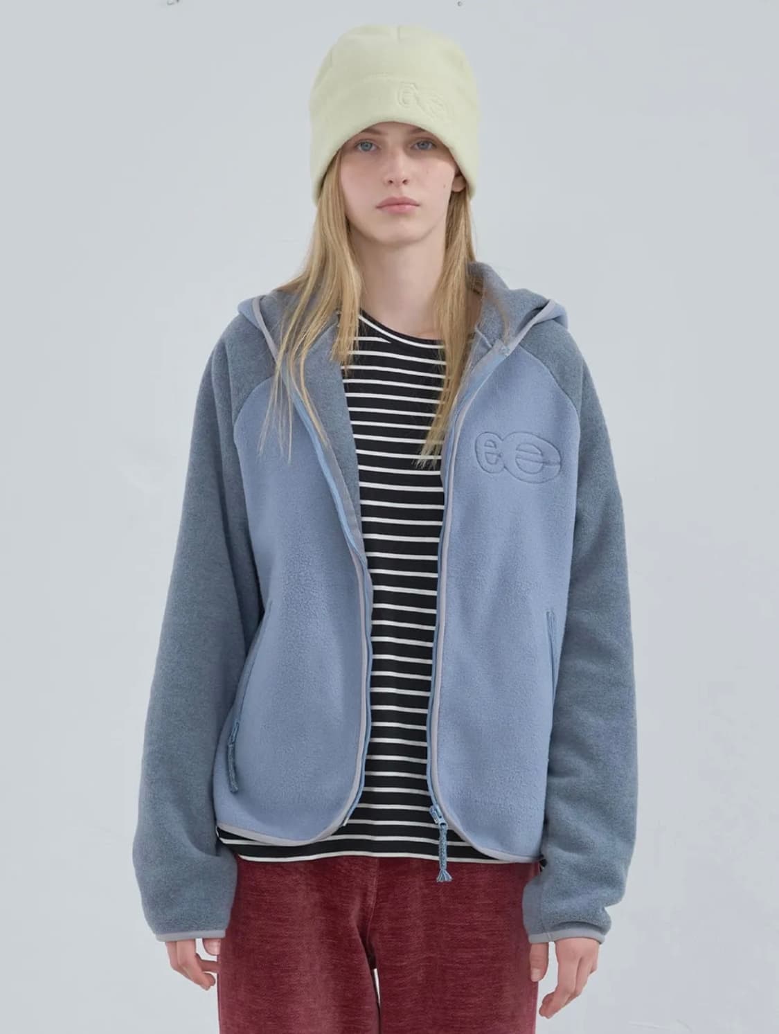 엔조블루스 플리스 집업 후디 (Blue Grey) 상품이미지2