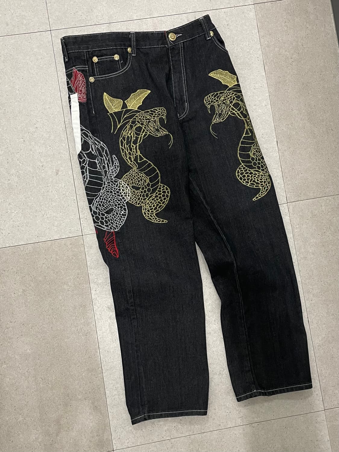 (빈티지)Crown Holder 크라운 홀더 코브라 와이드 데님 팬츠 상품이미지6