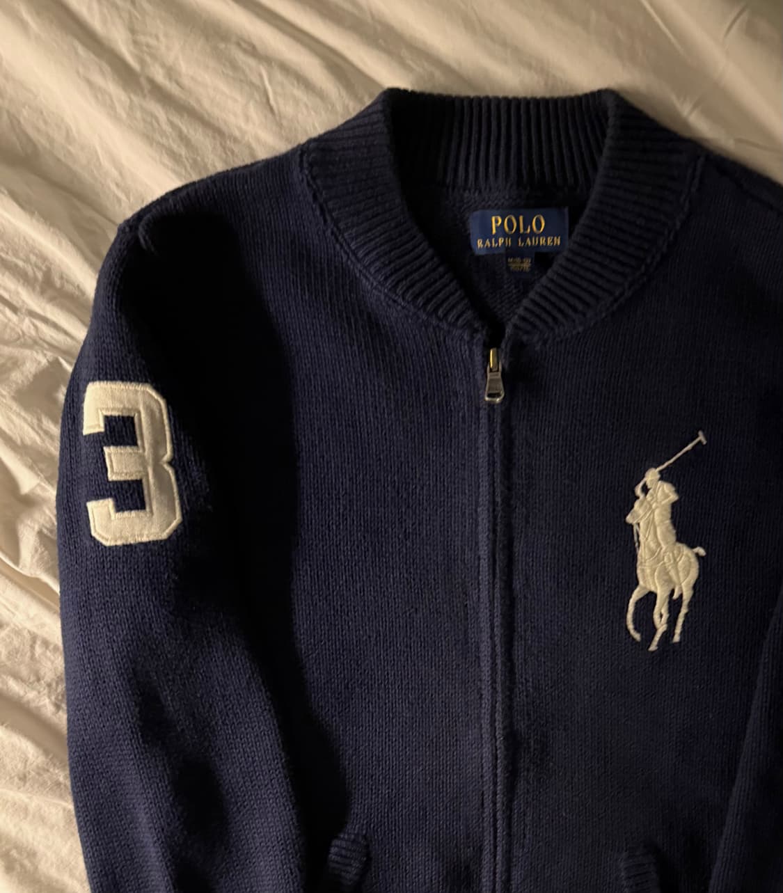 폴로 빅포니 니트집업 네이비 상품이미지1