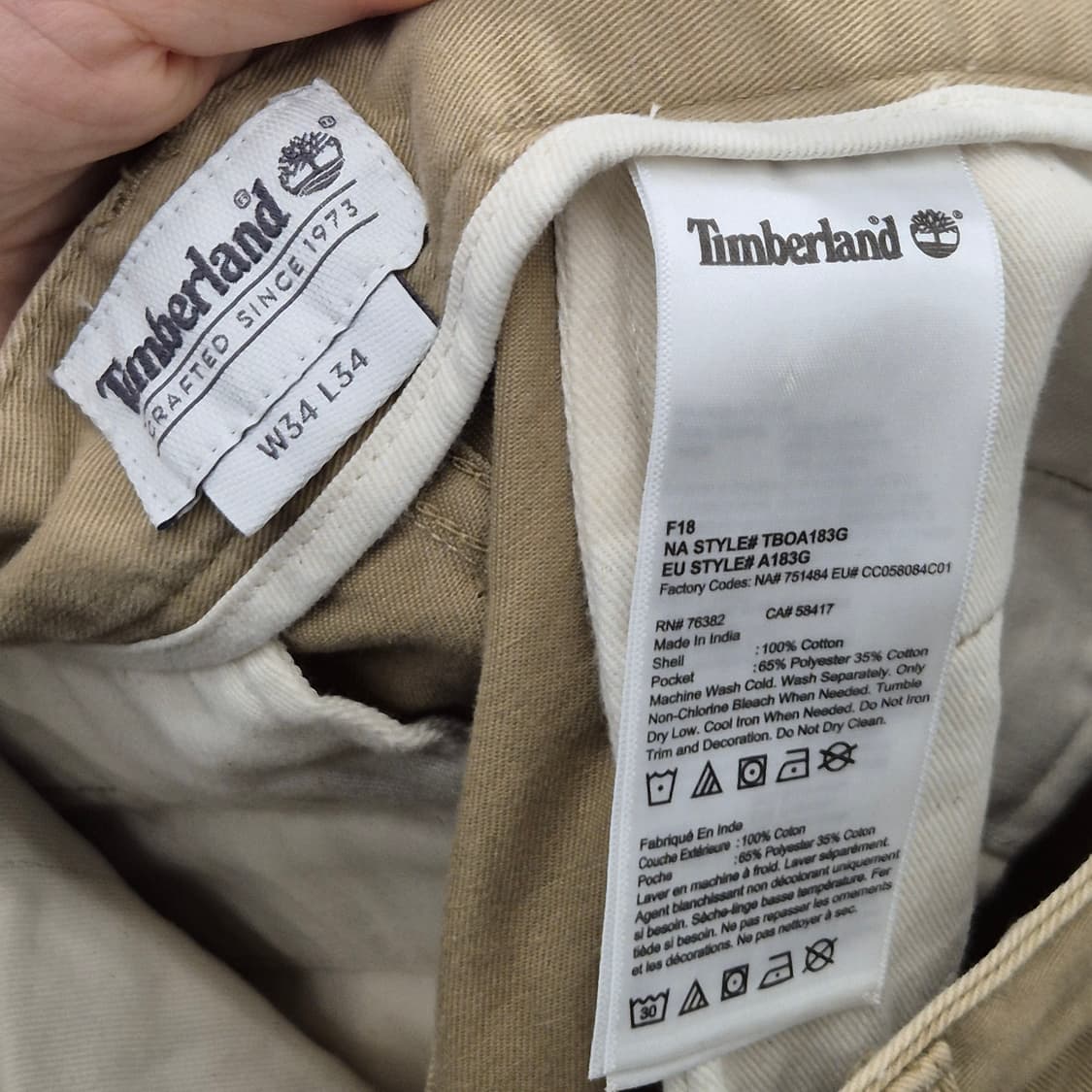 팀버랜드 릴렉스드핏 스트레이트 치노 팬츠 34 상품이미지6