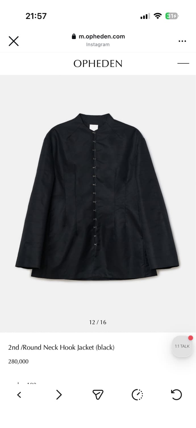 오브헤덴 Round Neck Hook Jacket (black) 상품이미지4