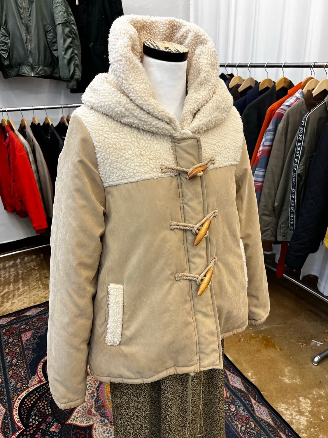 As Know As Pinky 셰르파 패널 후드 코트 상품이미지1