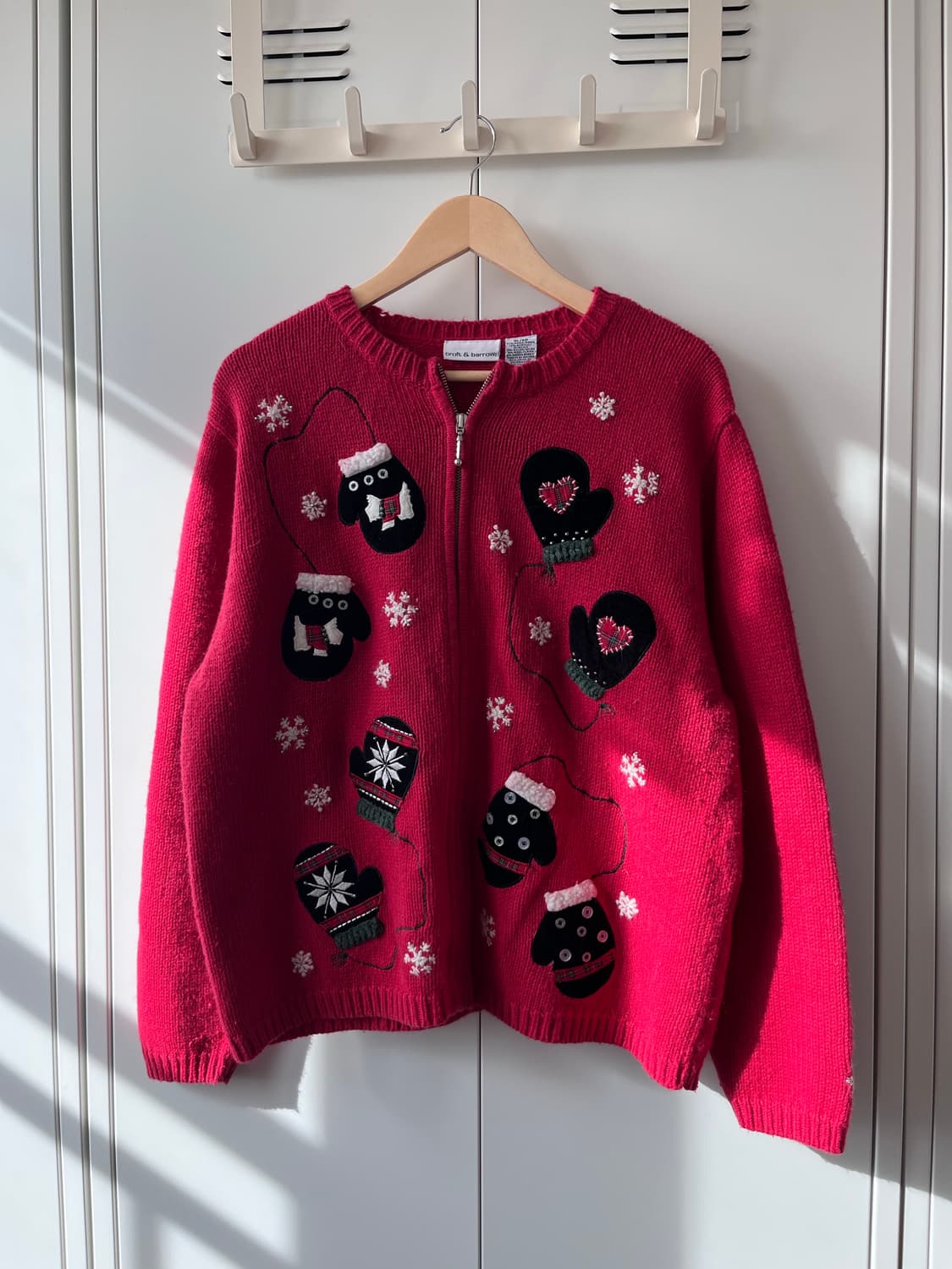 Croft&barrow 크리스마스 장갑 앙고라 니트 가디건 상품이미지4
