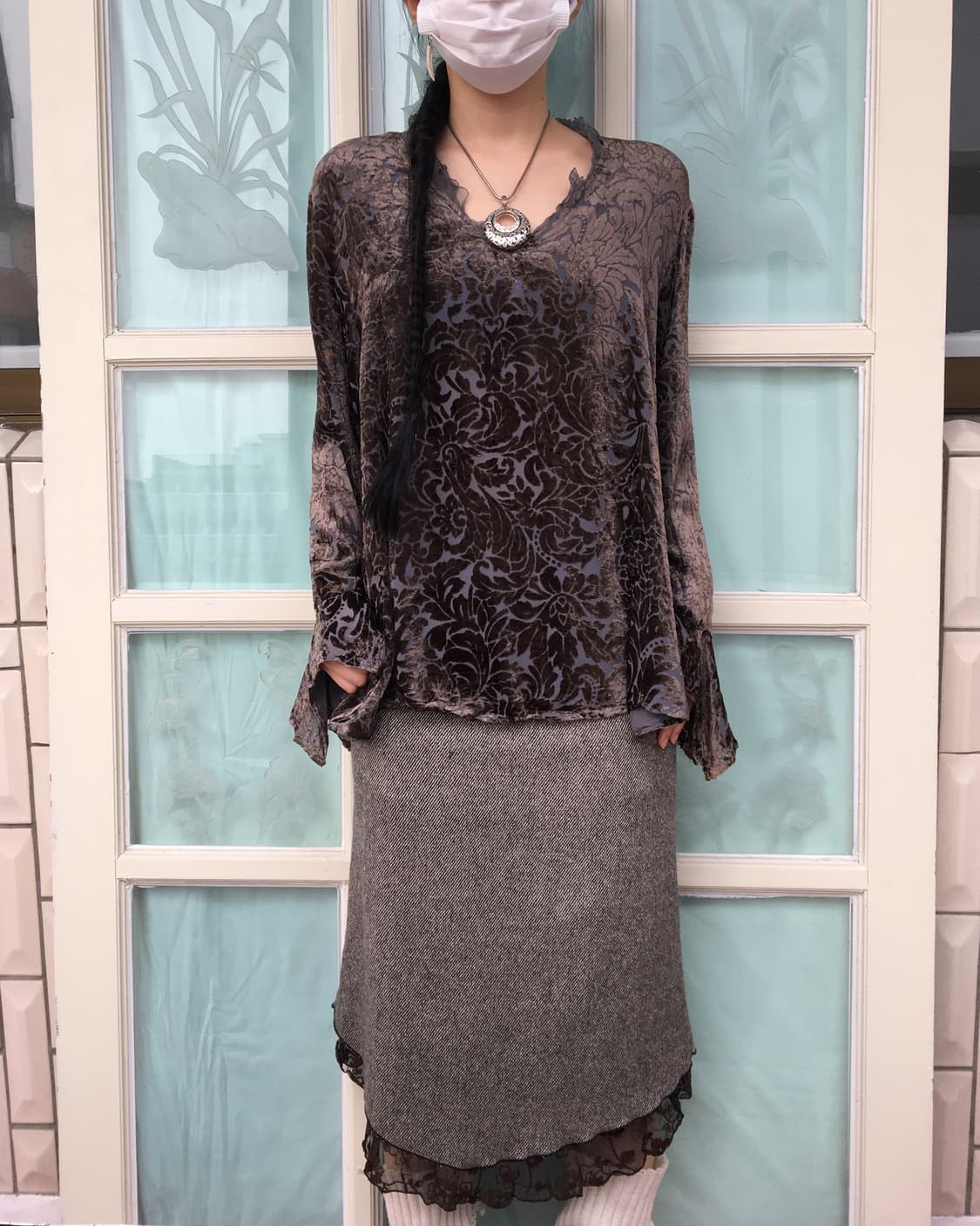 Ornament velvet pattern sleeve 상품이미지6