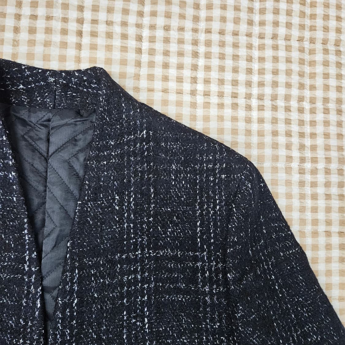 미착용 리버클래시 트위드 롱 코트 남자100 상품이미지3