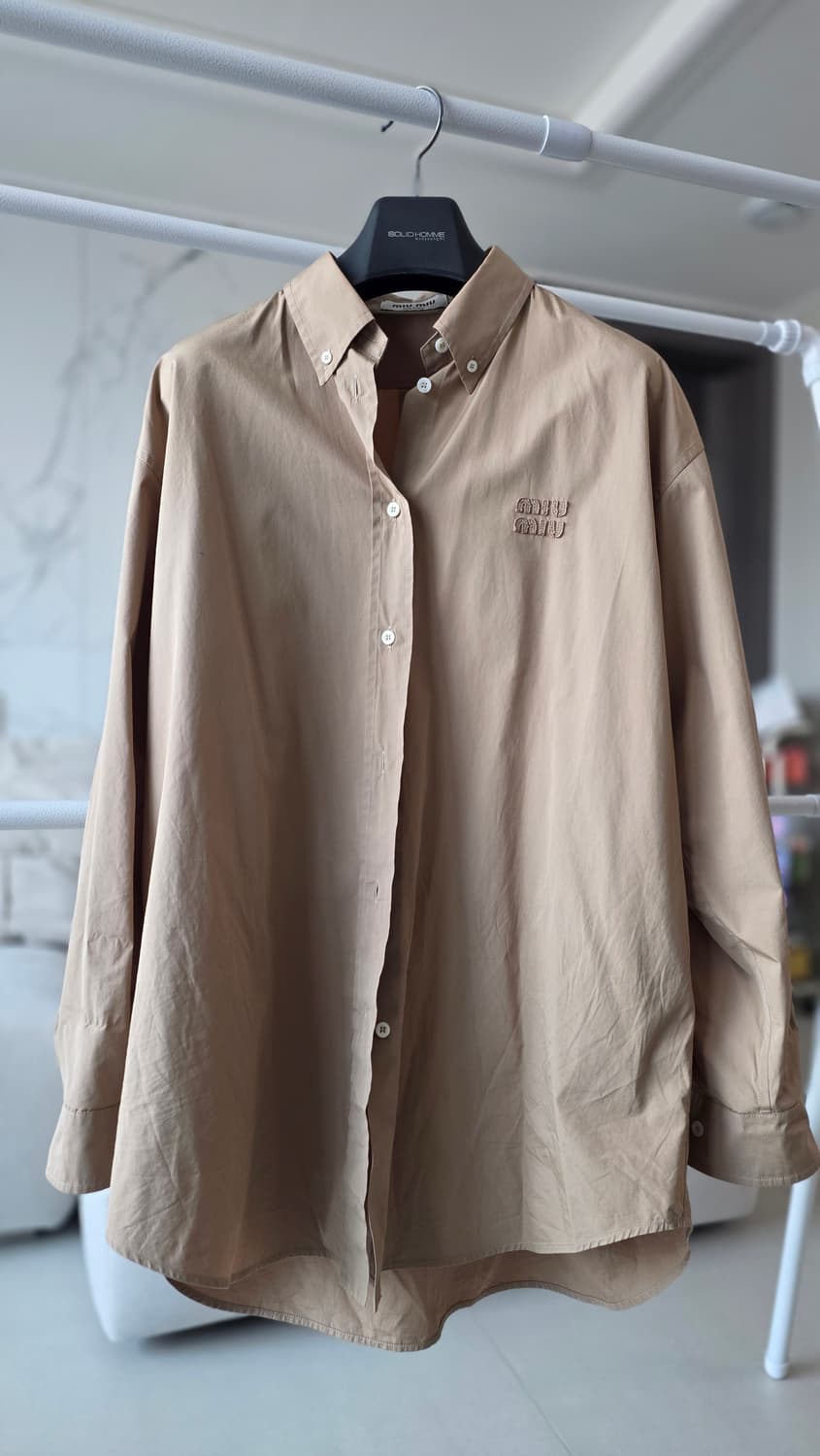 미우미우 유니섹스 오버핏 셔츠 브라운44(105-110) 상품이미지1