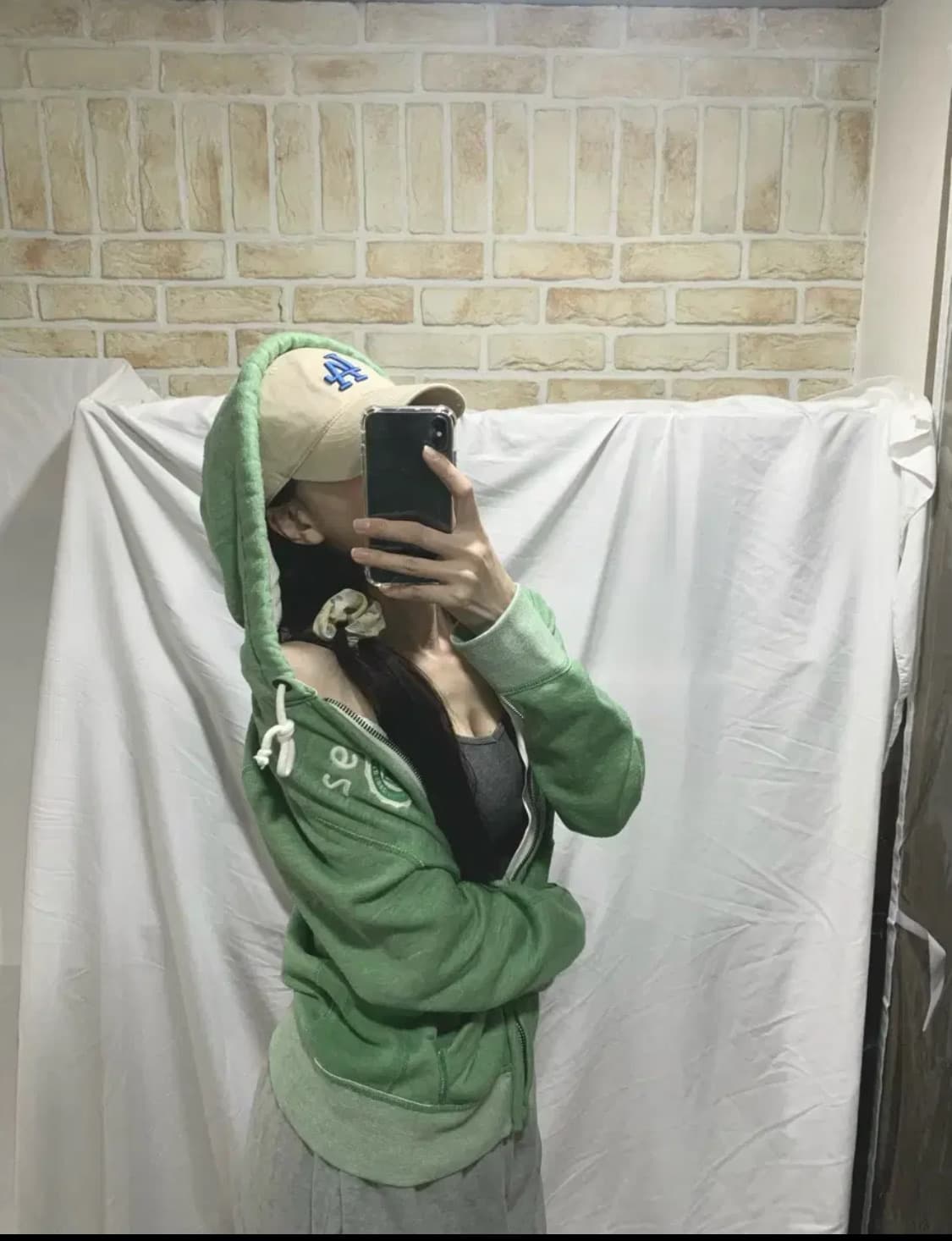 아베크롬비 후드집업,S,연두 상품이미지1