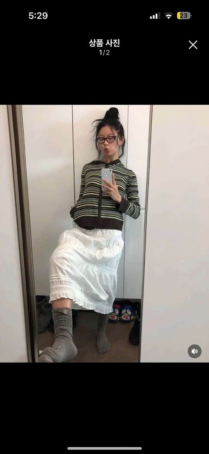 코이세이오 SHIRRING MIDI SKIRT WHITE 상품이미지1