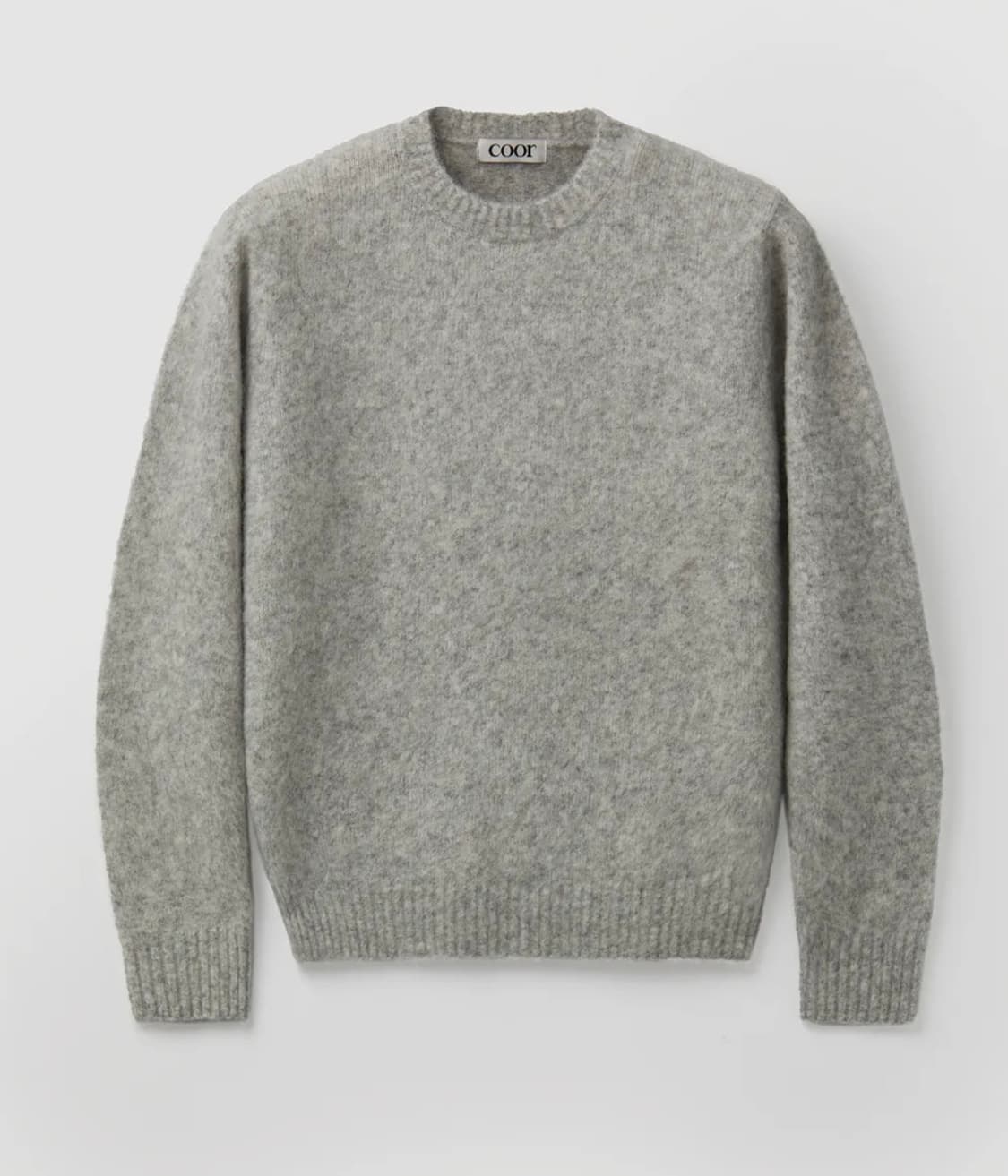 쿠어 헤어리 알파카 블렌드 크루넥 스웨터 멜란지그레이 새상품 상품이미지1