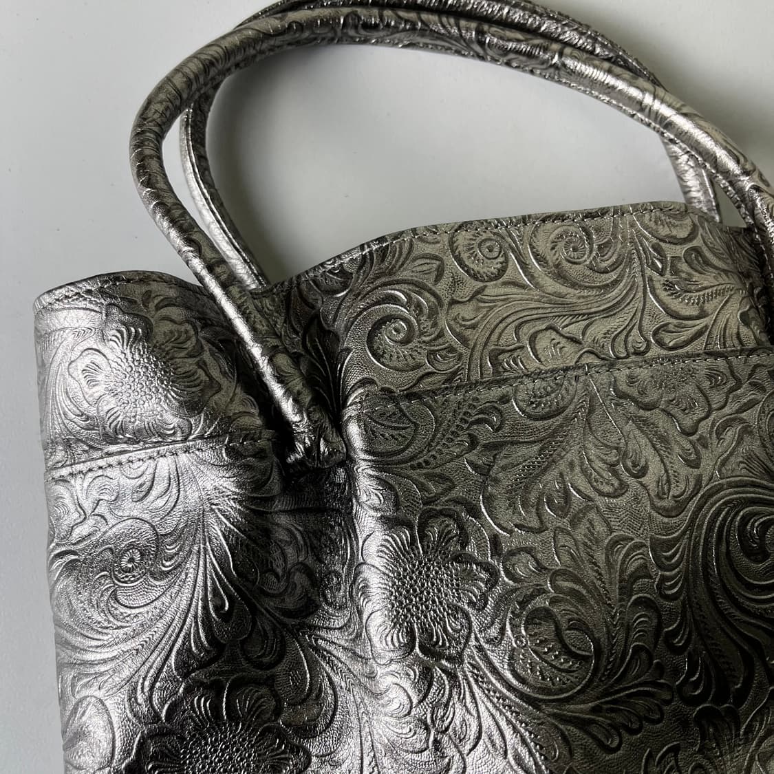 [JPN] 재팬 빈티지 패턴 실버 핸드백 상품이미지2