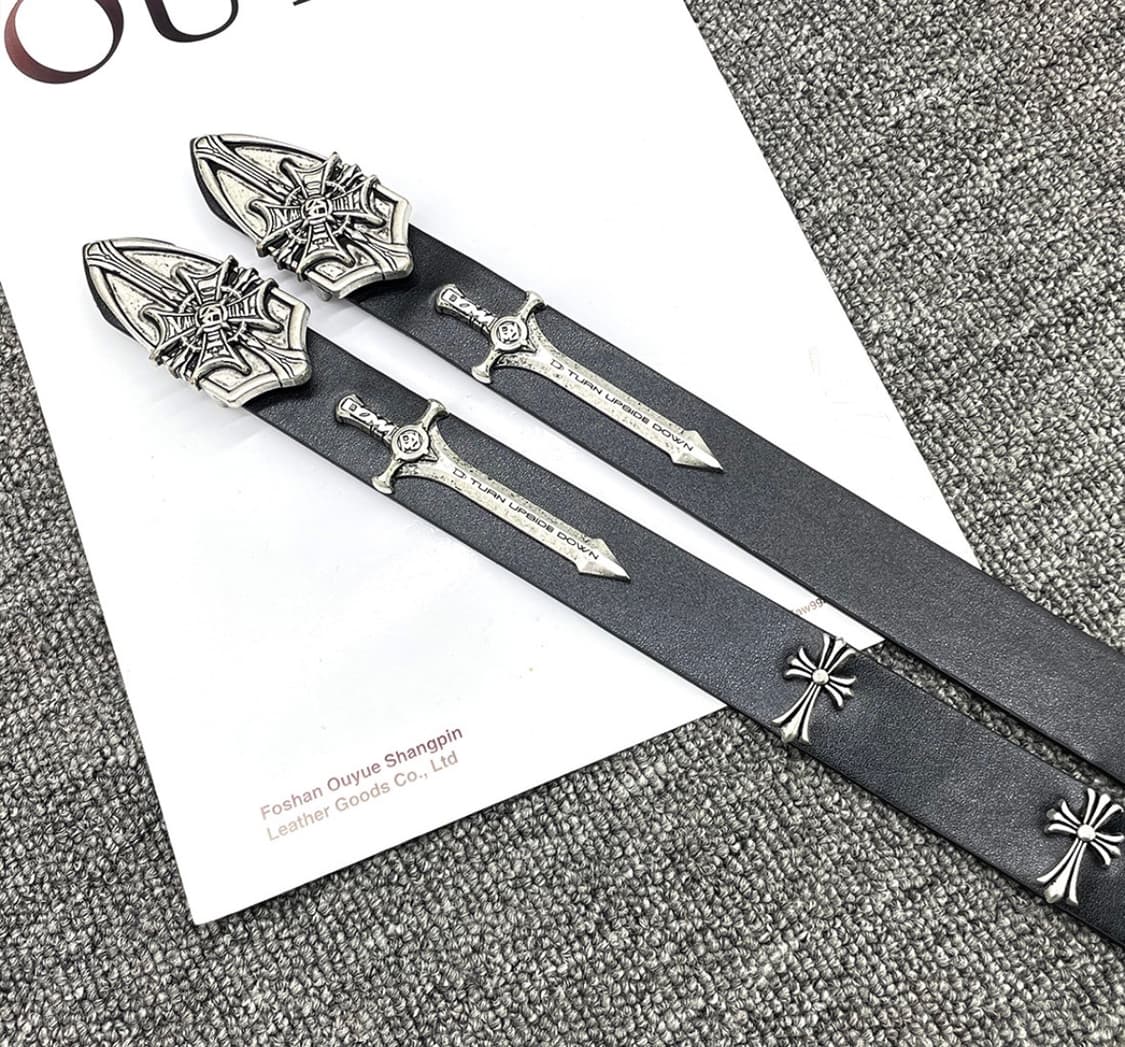Gothic Cross Dagger Leather Belt 상품이미지2