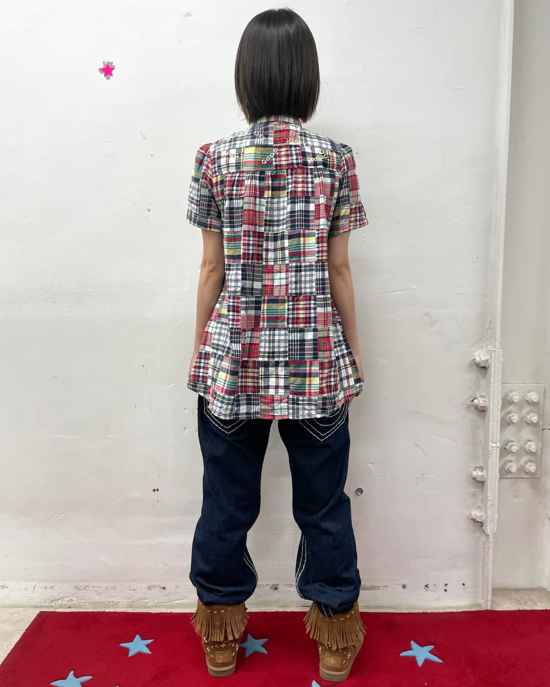  Patchwork Check Shoulder Dress 상품이미지8