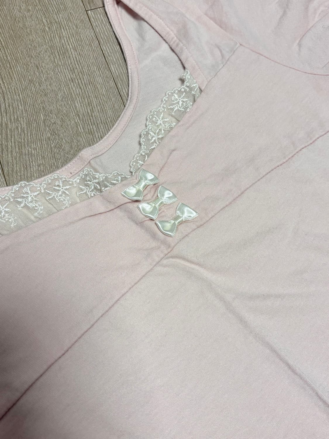 로걀 반팔 블라우스 레이스 핑크 갸루 모리걸 상품이미지2