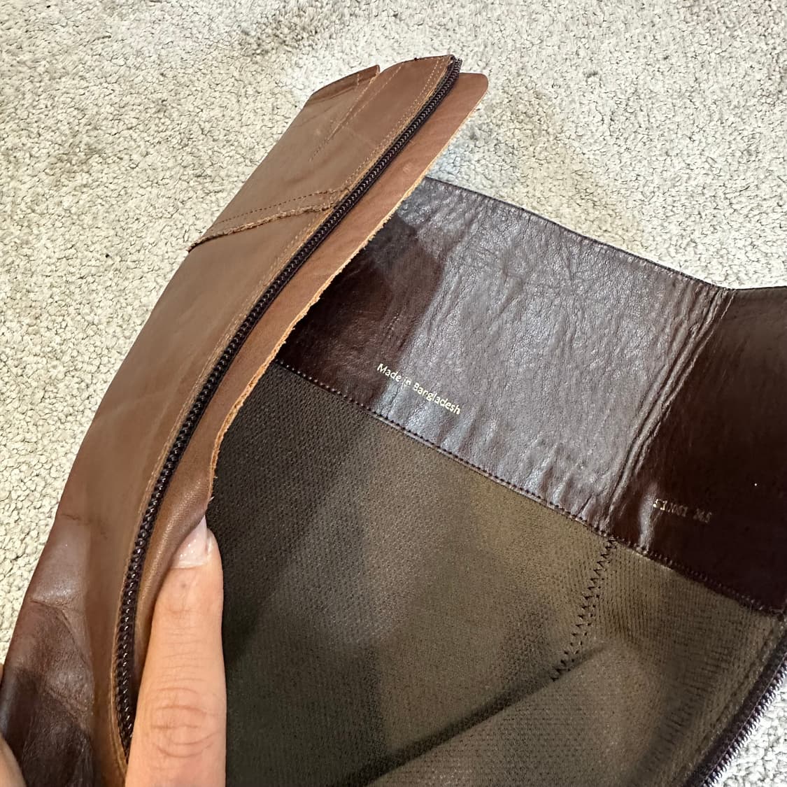 에드윈 SOMETHING 라인 브라운 가죽 부츠245 상품이미지4