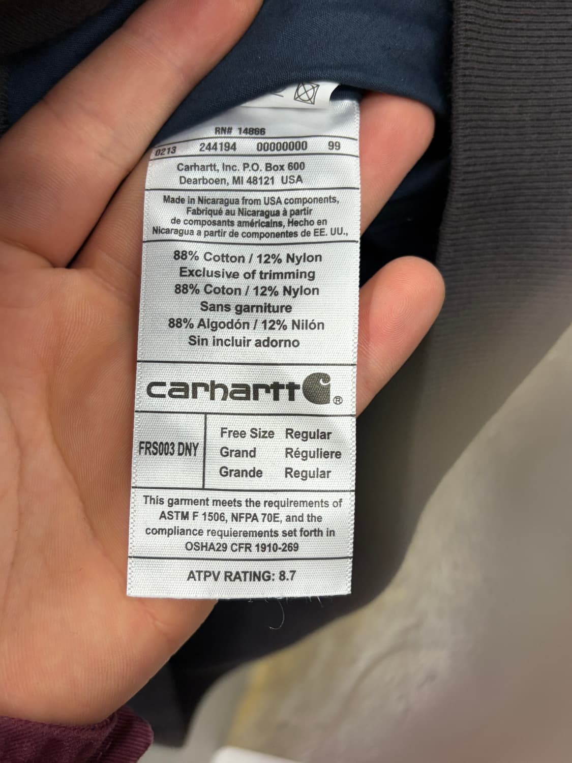 칼하트 트랙 윈드 브레이커 네이비 F 상품이미지5