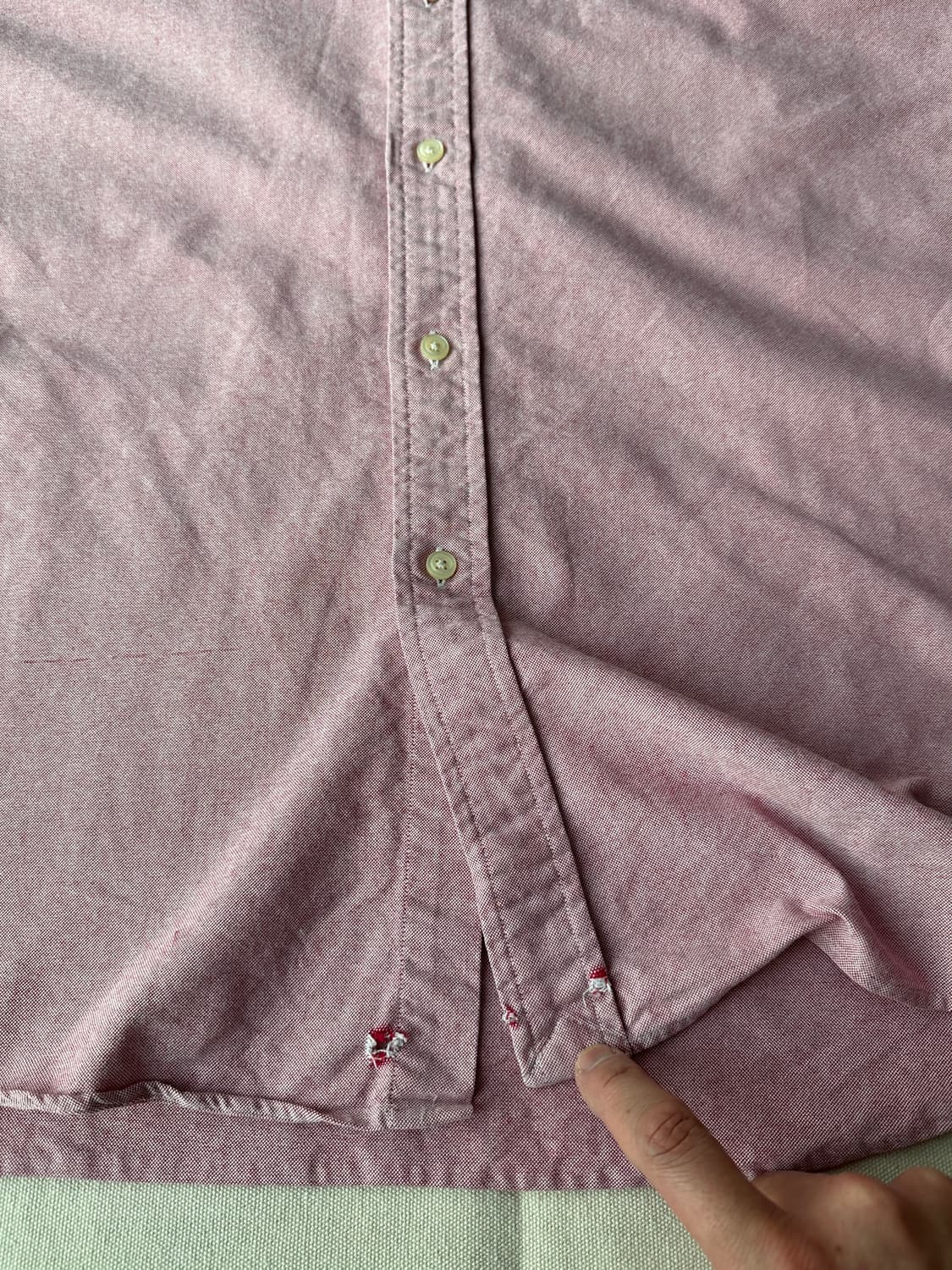 XL 폴로 P로고 와펜 옥스포드 셔츠 핑크 상품이미지7